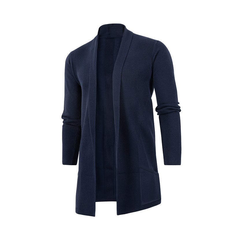 Herren Strickjacke Offener Schnitt Mit Taschen Modern