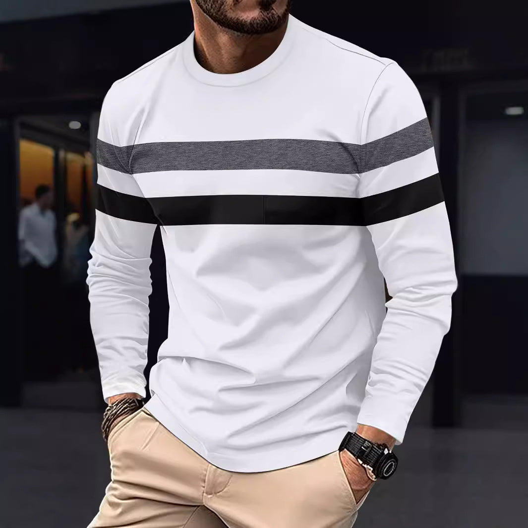 Herren Langarmshirt Sportlich Streifen Modern - BerlinGlamour