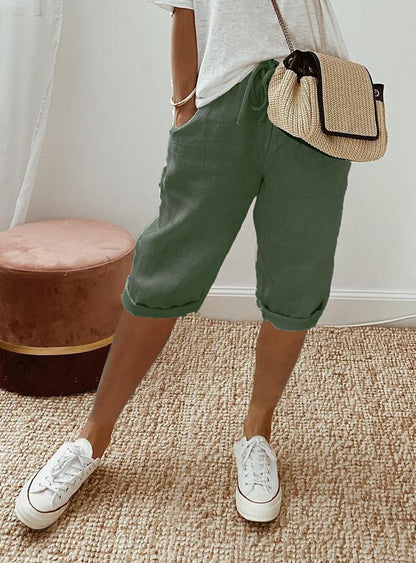 Luftige Damen Shorts Leinen Sommer