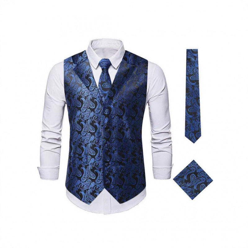 Elegante Herrenweste Paisley Muster Modern Schwarz - BerlinGlamour