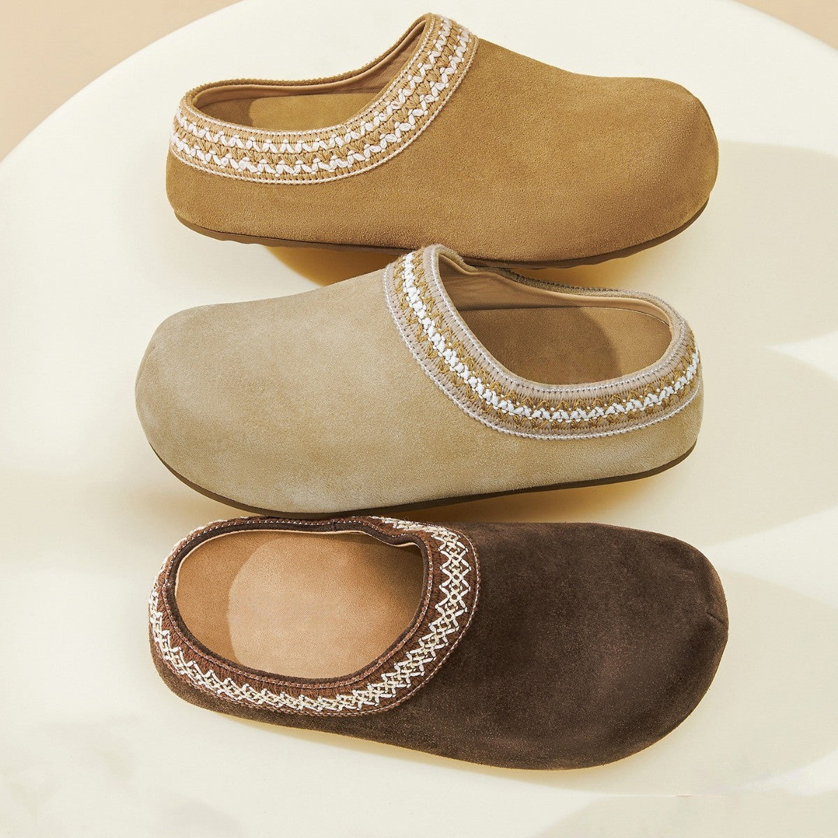 Damen Fleece-Clogs Warm Bequem mit Riemen