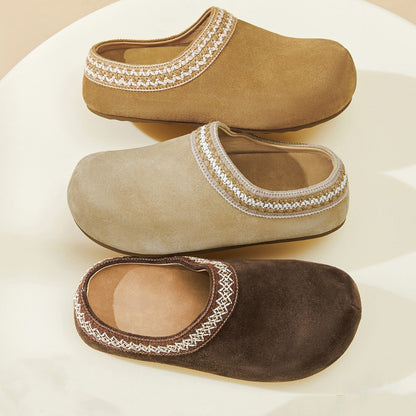 Damen Fleece-Clogs Warm Bequem mit Riemen
