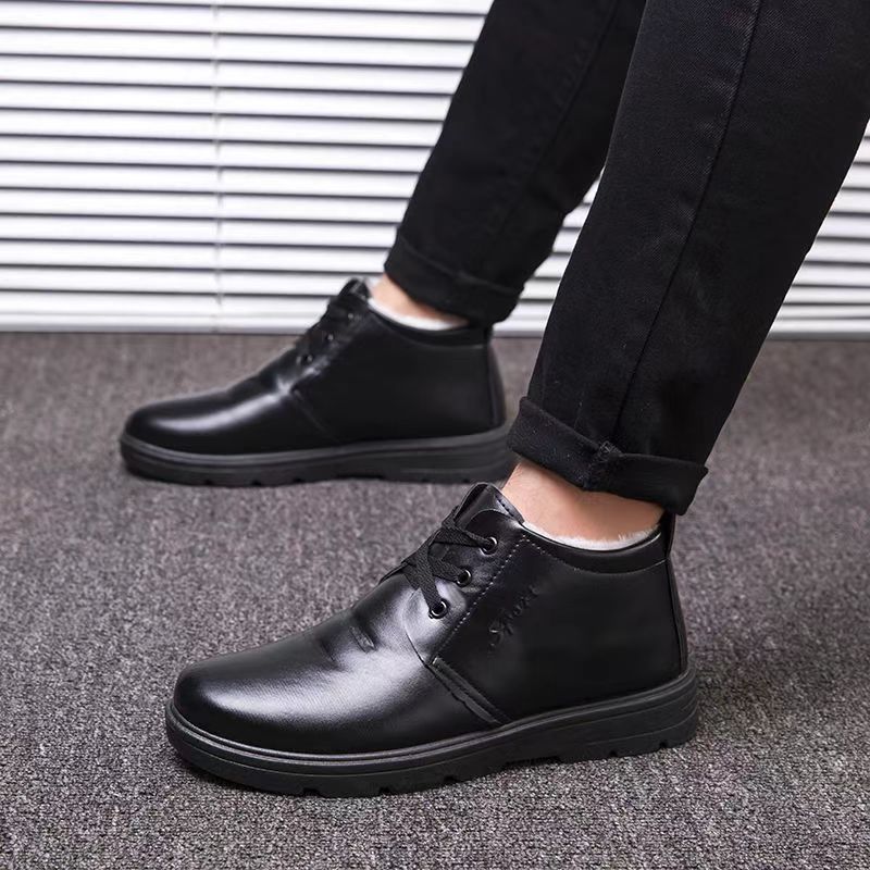 Damen Steifel Isoliert Warm Leder Winterstiefel