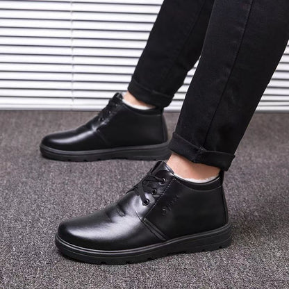 Damen Steifel Isoliert Warm Leder Winterstiefel