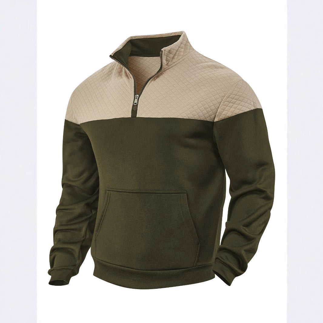 Herren Fleece Pullover Stehkragen Modern Trendy
