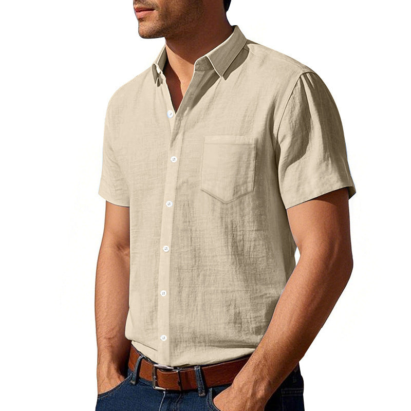 Herren Kurzarmhemd atmungsaktiv Baumwolle Trendy Sommer
