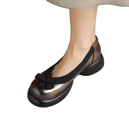 Damen Ballerinas Komfort Absatz Modische Schleife
