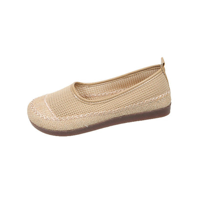 Damen Ballerinas Sommer Bequem Atmungsaktiv Elastisch