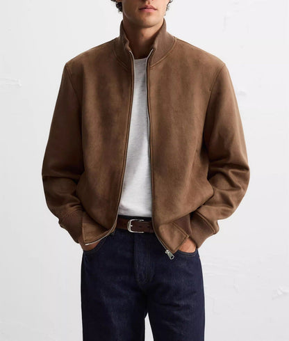 Herren Lederjacke Übergangsjacke Modern Wildleder-Look