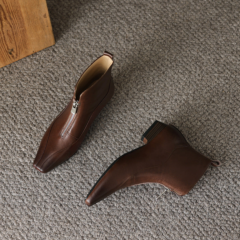 Damen Stiefeletten Elegant Reißverschluss Komfort Schuhe