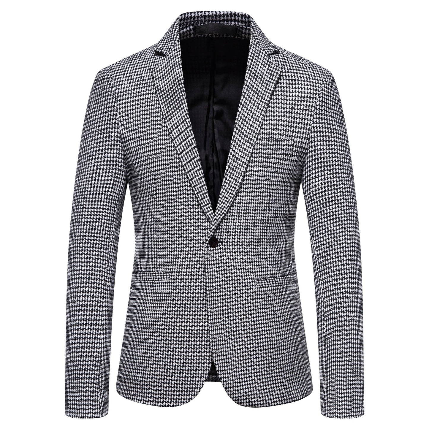 Herren Blazer Modern Schachbrettmuster Elegant Slimfit