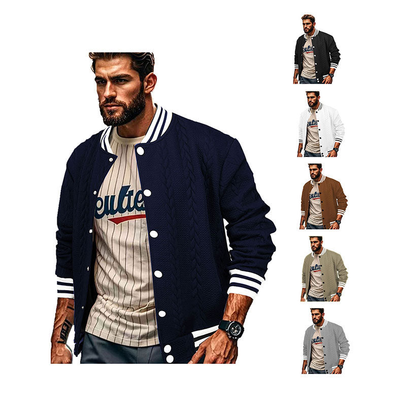 Herren Bomberjacke Sportlich Mit Kontraststreifen Modern
