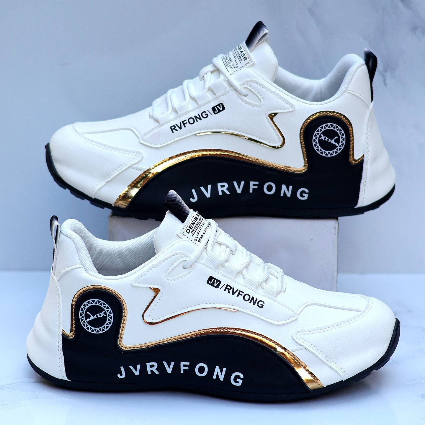 Damen Sneaker Komfortabel mit Dämpfung Schwarz Modisch