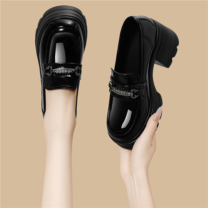 Damen Plateau Schuhe Mit Schnalle Hoch Modisch