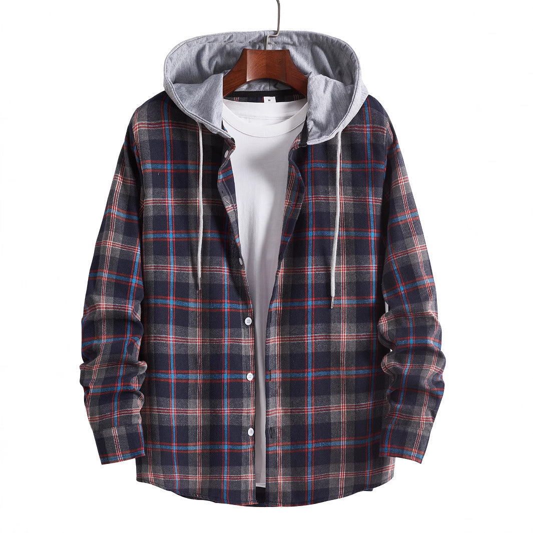 Herren Flanellshirt Kapuze Abnehmbar Warm - BerlinGlamour