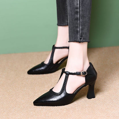 Damen Pumps High Heel mit Riemen Design Elegant Schuhe