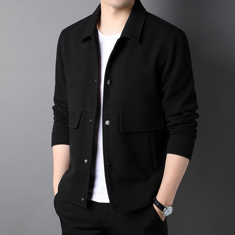 Herren Freizeitjacke Modern mit Klappentaschen Schwarz - BerlinGlamour