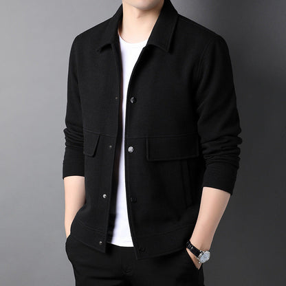 Herren Freizeitjacke Modern mit Klappentaschen Schwarz - BerlinGlamour