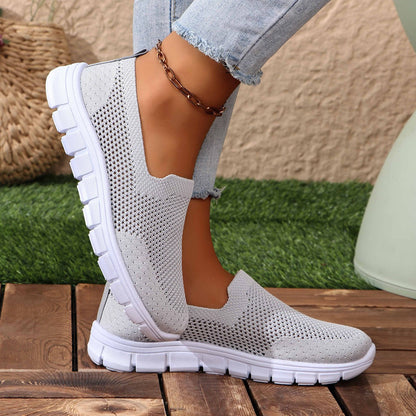 Damen Slip-On Schuhe Leicht Atmungsaktiv Netzstoff