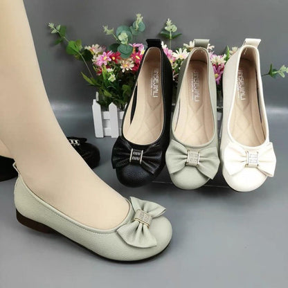 Damen Ballerinas Elegante Schleife Komfortabel