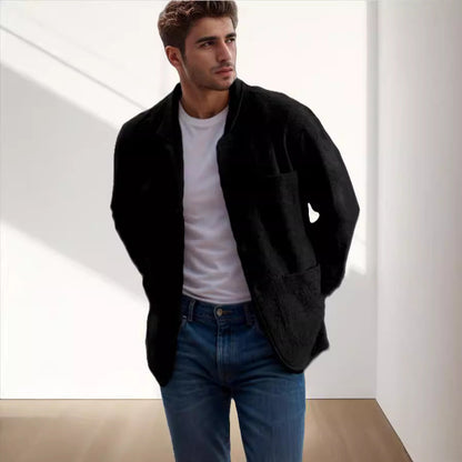 Herren lässige Wolljacke mit praktischen Taschen und Knopfverschluss Berlinski Glamour. - BerlinGlamour