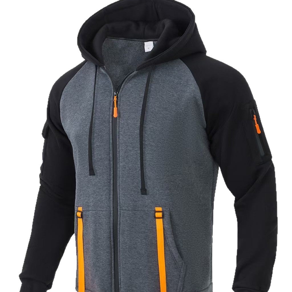 Herren Zip-Hoodiejacke Modern mit Taschen