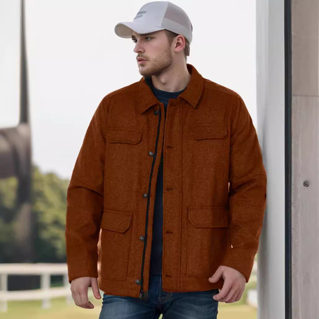 Herren Utility-Jacke Modern Lässig mit vielen Taschen