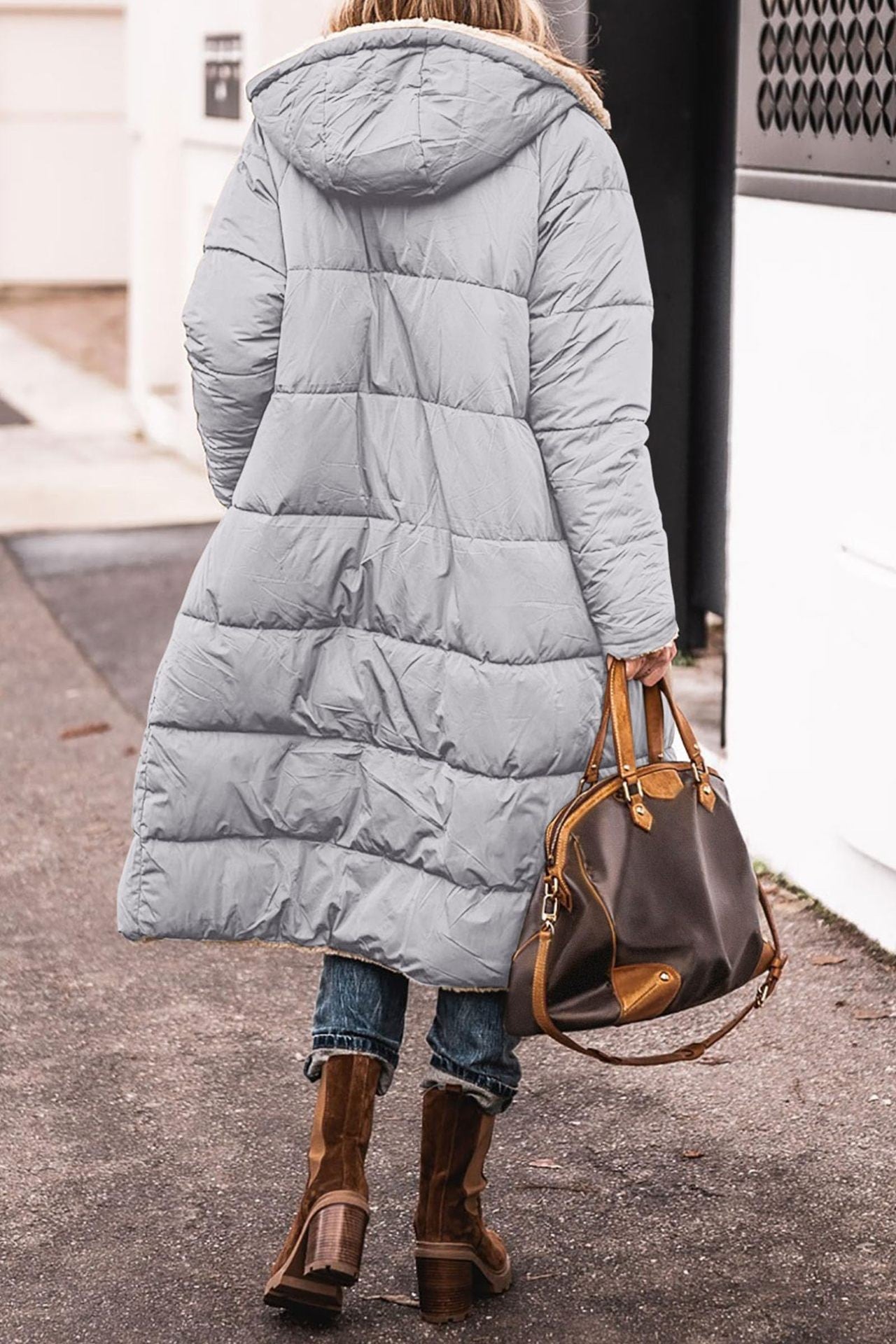 Damen Parka gefüttert mit Kapuze und lässigem Schnitt