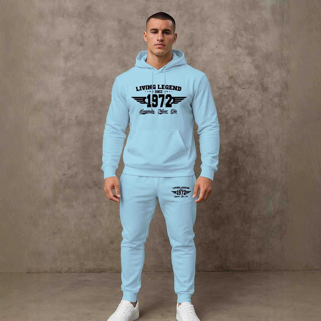 Herren Joggingset Hoodie und Hose Mit Trend Druck Berlin