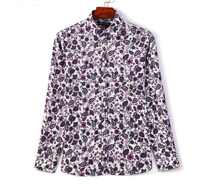 Herren Langarmhemd Floral-Design Elegant Modern