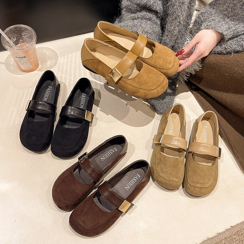 Damen Ballerinaschuhe Weiches Wildleder Modern - BerlinGlamour
