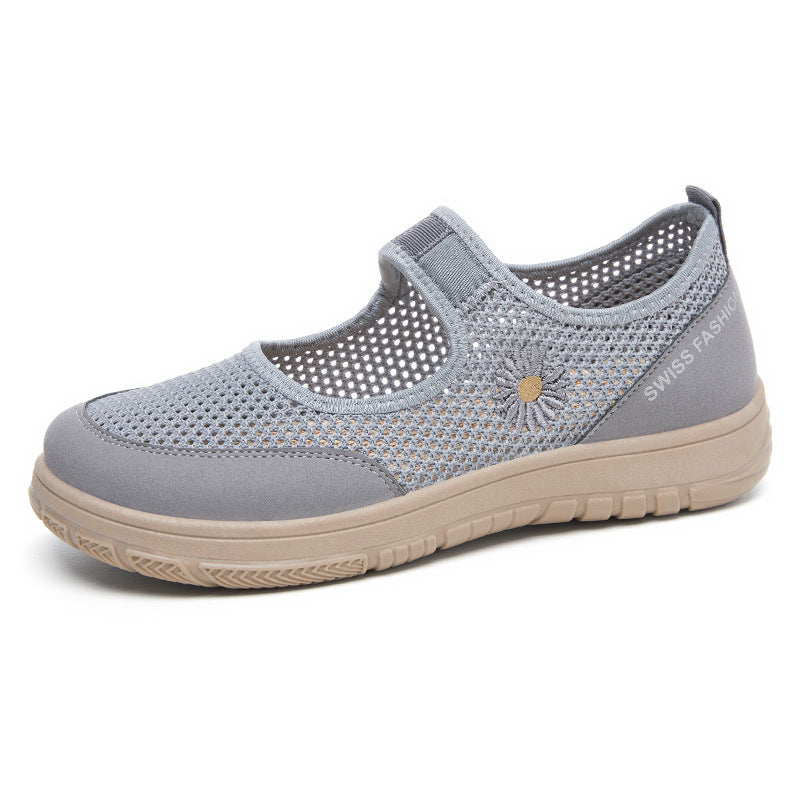 Damen Strickschuhe Bequem Atmungsaktiv Floralmuster
