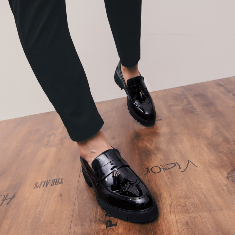 Damen Mokassins Elegante Quasten Schuhe Glänzend