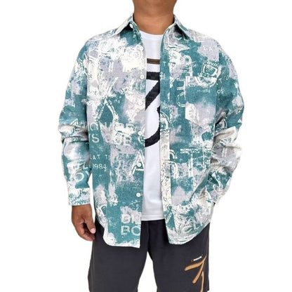 Herren Hemdjacke Modern mit trendigen Druckmustern