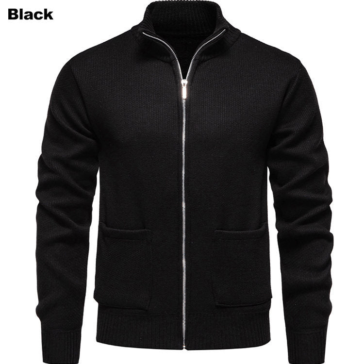Herren Strickjacke Reißverschluss Taschen Modern - BerlinGlamour