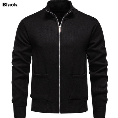 Herren Strickjacke Reißverschluss Taschen Modern - BerlinGlamour