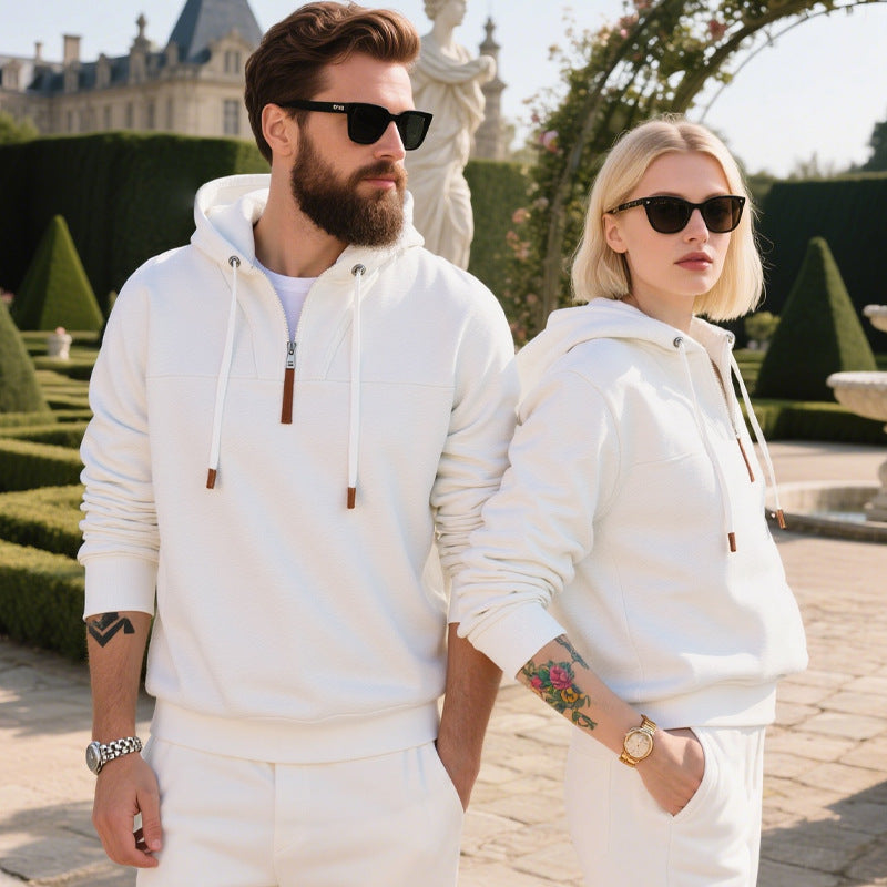 Herren Hoodie Modern Lässig Fleece Reißverschluss