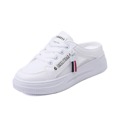 Damen Sneaker Atmungsaktiv Mesh Komfort Laufsohle Schwarz