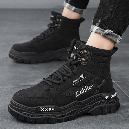 Damen Stiefel High-Top Boots Robust Wasserdicht Mit Gepolsterter Knöchelpartie - BerlinGlamour