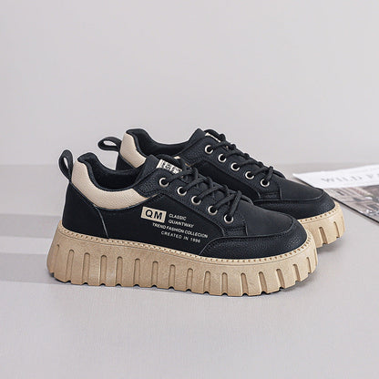 Damen Sneaker Plattform atmungsaktiv mit Gummi-Lauffläche