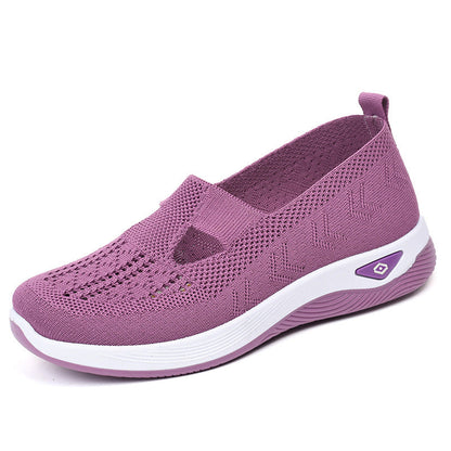 Damen Sneaker Bequem Luftig Strick Optik