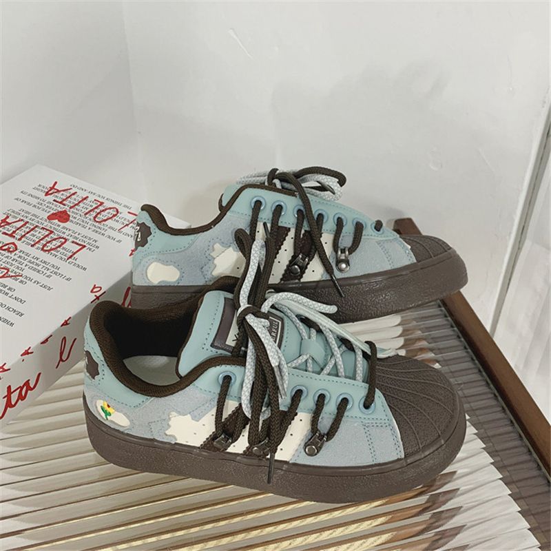 Damen Sneaker Sportlich Bequem Schnürschuhe