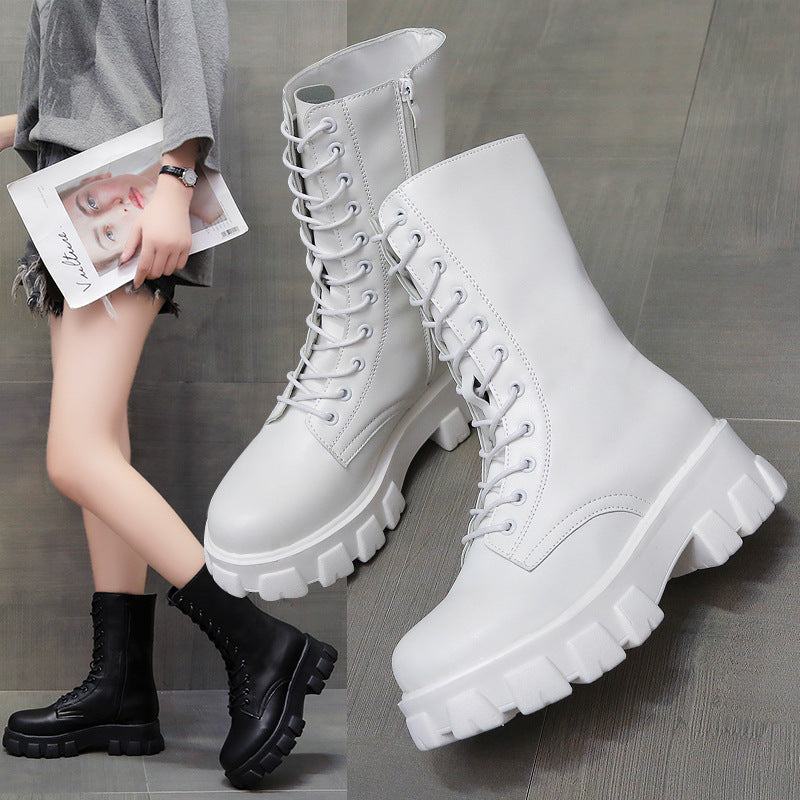 Damen Combat Boots Stiefel Schnürsenkel Robust - BerlinGlamour