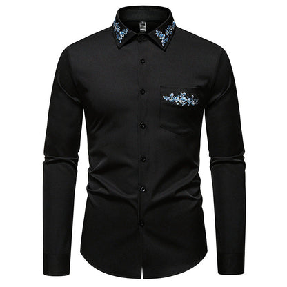 Herren Langarmhemd Modern Blumenmuster Elegantes Design