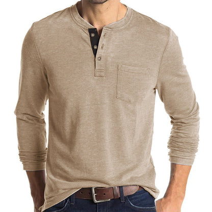 Herren Langarmshirt Modern Knopfdetails Elegant