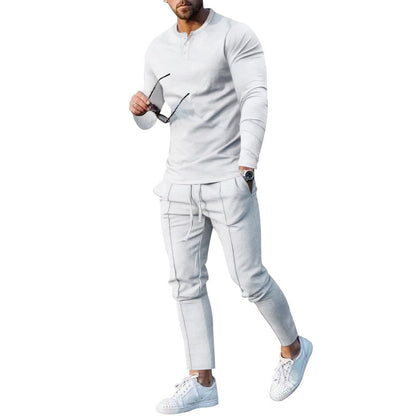 Herren Sportset Atmungsaktiv Langarm Jogginghosen Freizeit