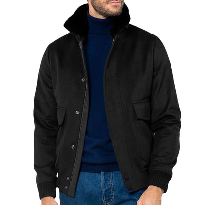 Herren Übergangsjacke Mit Weichem Kragen und Taschen