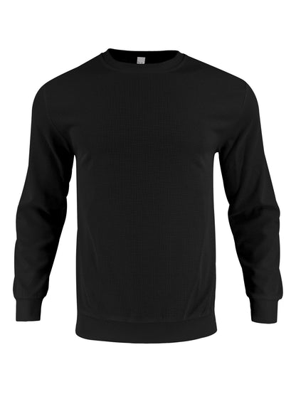 Herren Sweatshirt Modern Rundhals elastisch Schwarz