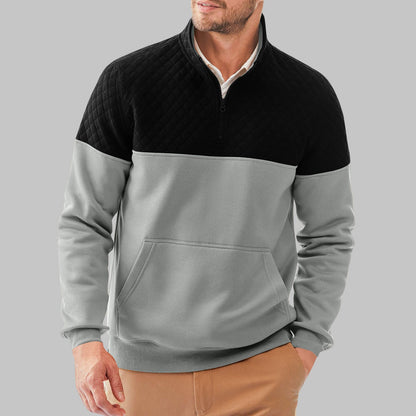 Herren Pullover Sportlich Stehkragen Taschen Modern