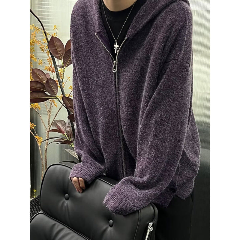 Herren Kapuzenpullover Kuschelig Modern Reißverschluss